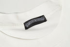 Pink Embroidered Logo Metal Cross White T-Shirt™
