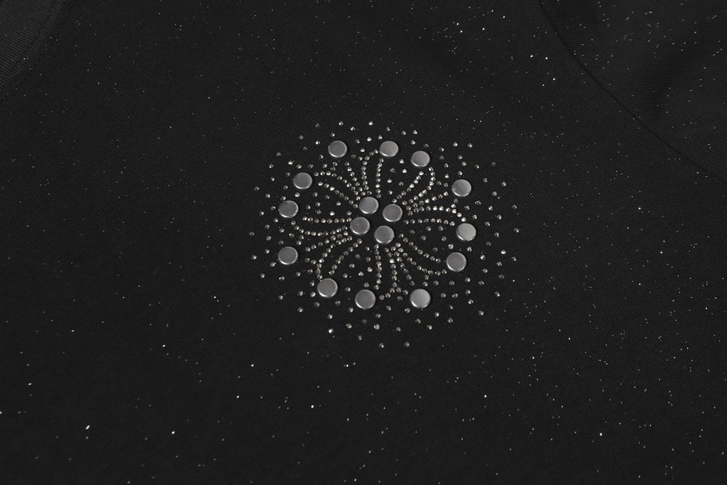 Crystal Studded Horseshoe Black T-Shirt™