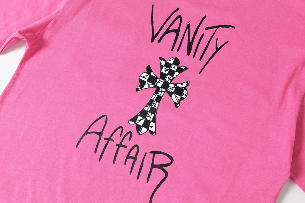 Checker Cross Vanity Affair Pink T-Shirt™