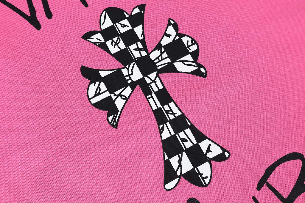 Checker Cross Vanity Affair Pink T-Shirt™