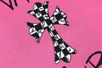 Checker Cross Vanity Affair Pink T-Shirt™