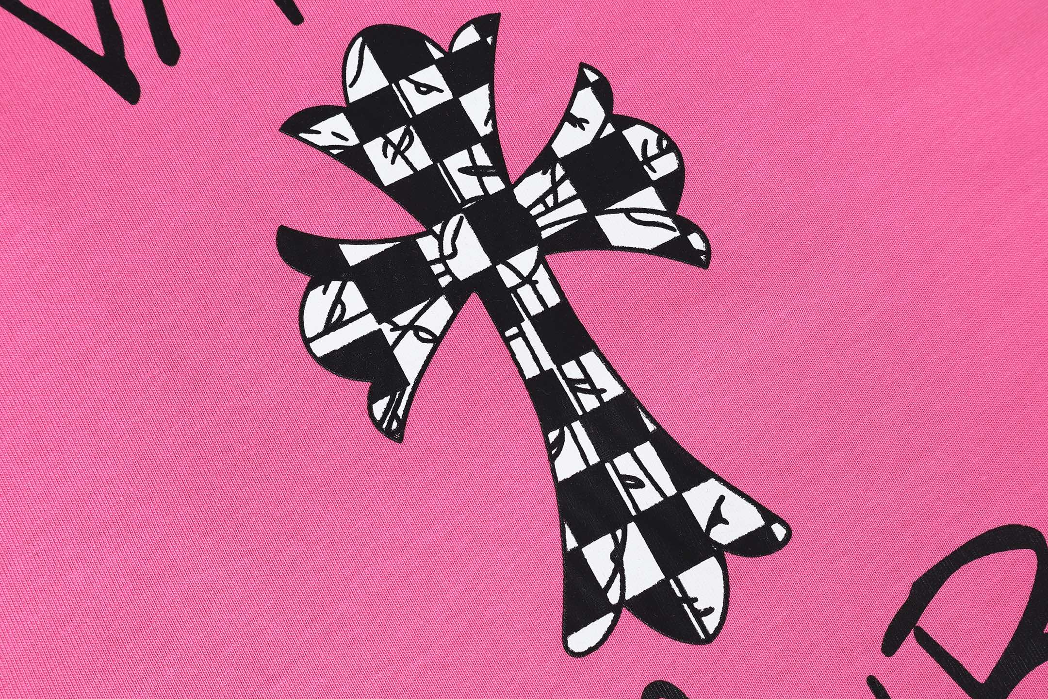 Checker Cross Vanity Affair Pink T-Shirt™