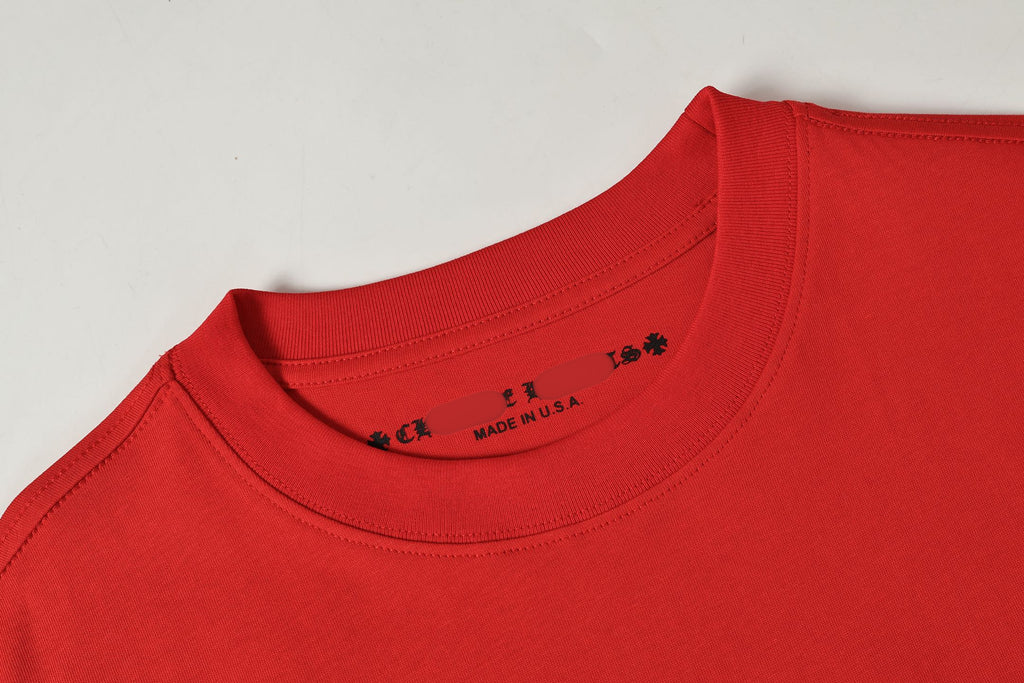 Checker Flag Mouth Graphic Pocket Red T-Shirt™