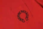 Checker Flag Mouth Graphic Pocket Red T-Shirt™