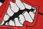 Checker Flag Mouth Graphic Pocket Red T-Shirt™