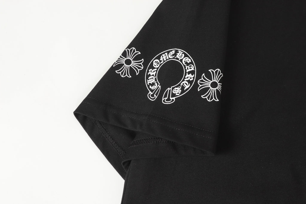 Ornate Pink Dagger Typography Black T-Shirt™