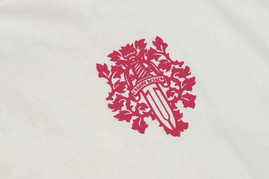 Ornate Pink Dagger Typography White T-Shirt™