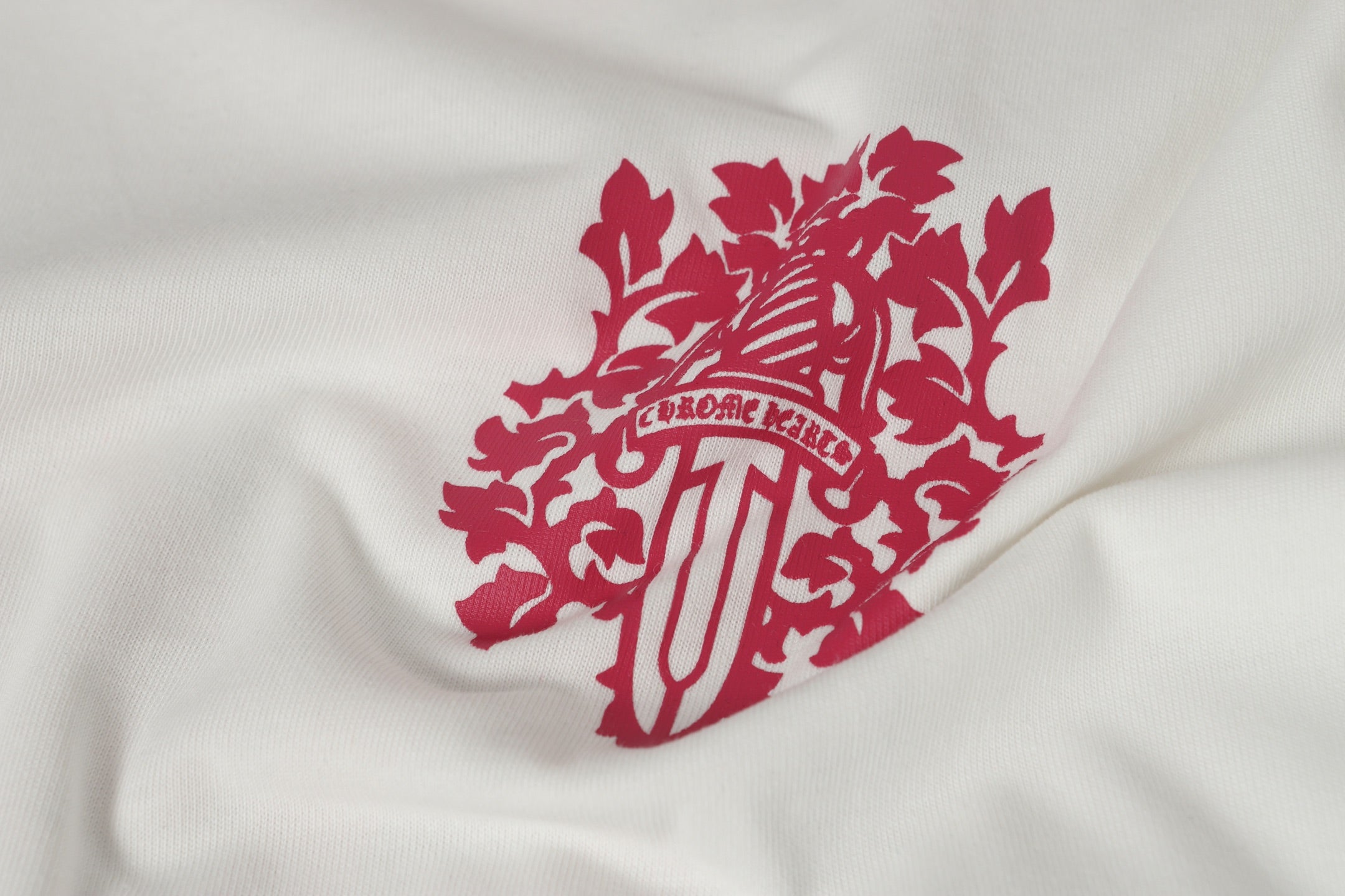 Ornate Pink Dagger Typography White T-Shirt™