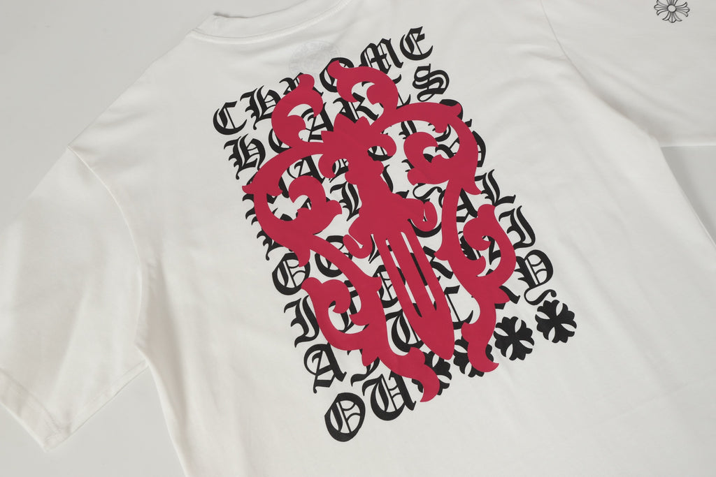 Ornate Pink Dagger Typography White T-Shirt™