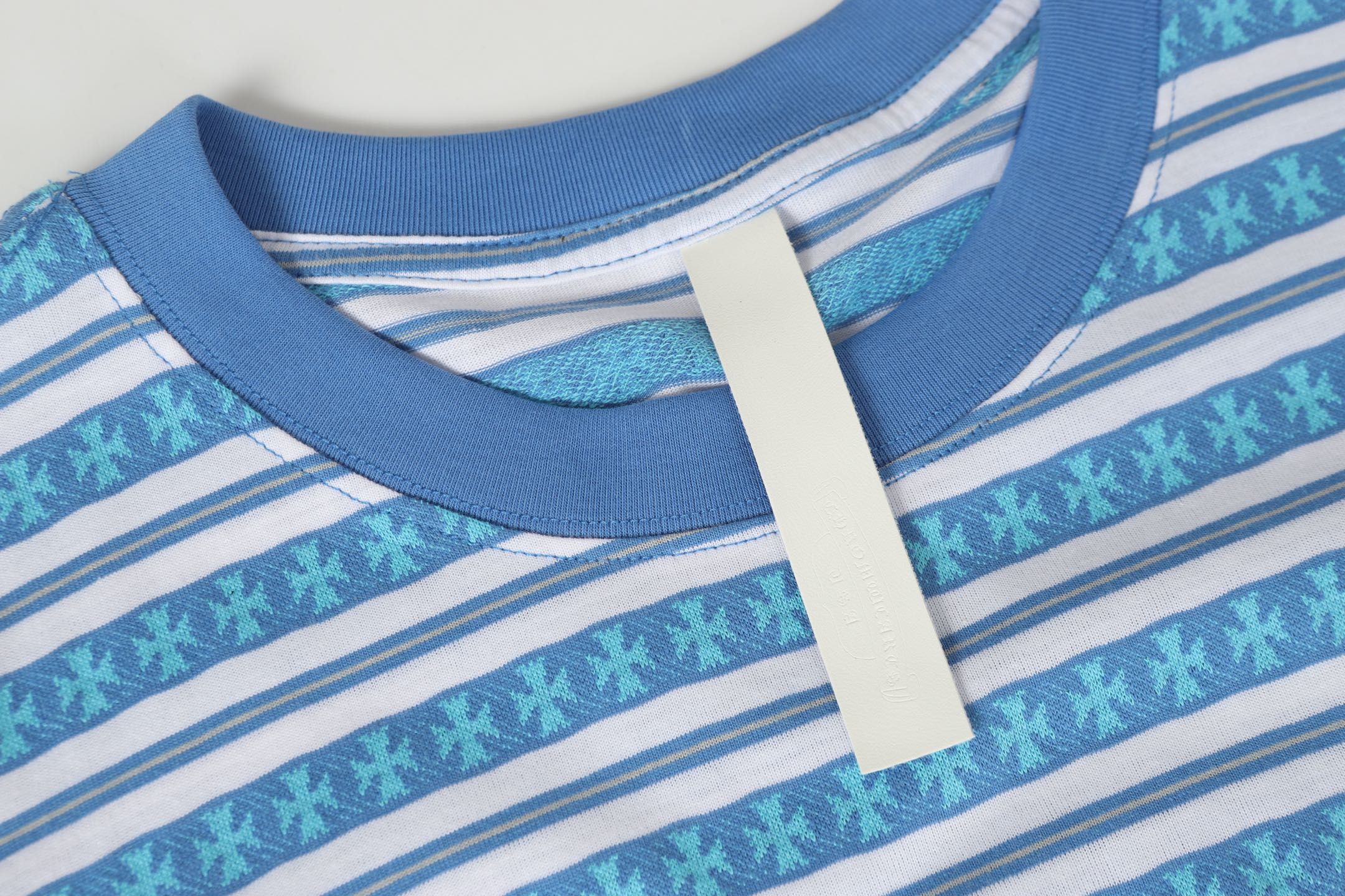 Blue Stripe Cross Pattern T-Shirt™