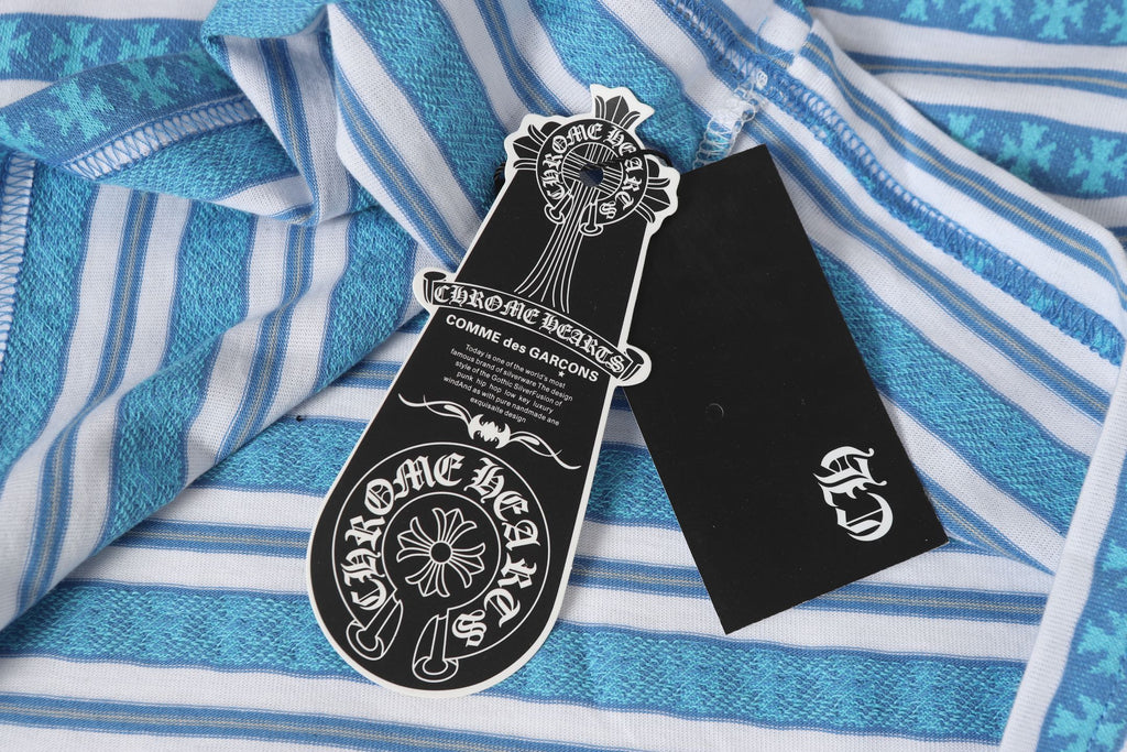 Blue Stripe Cross Pattern T-Shirt™