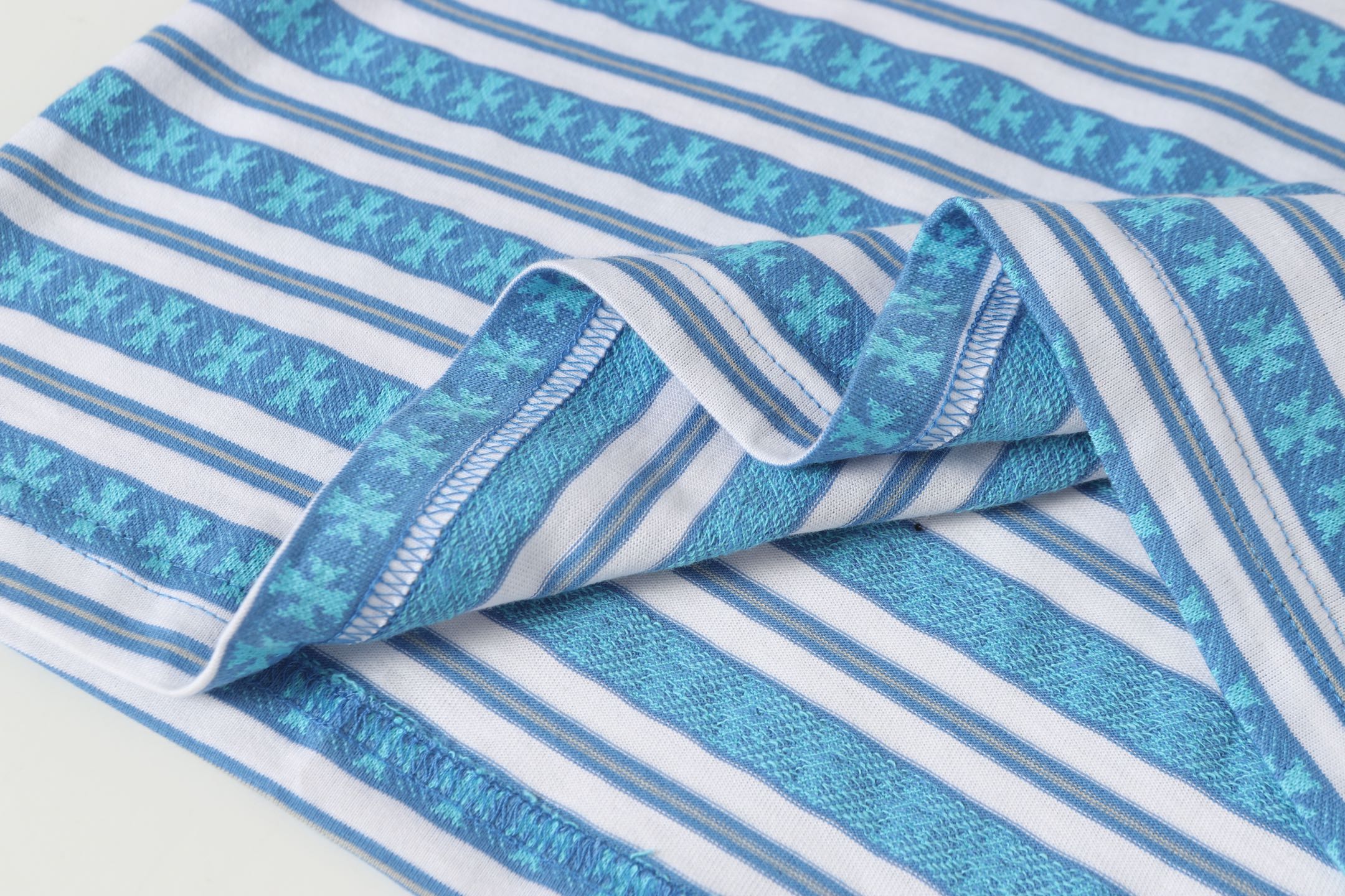 Blue Stripe Cross Pattern T-Shirt™