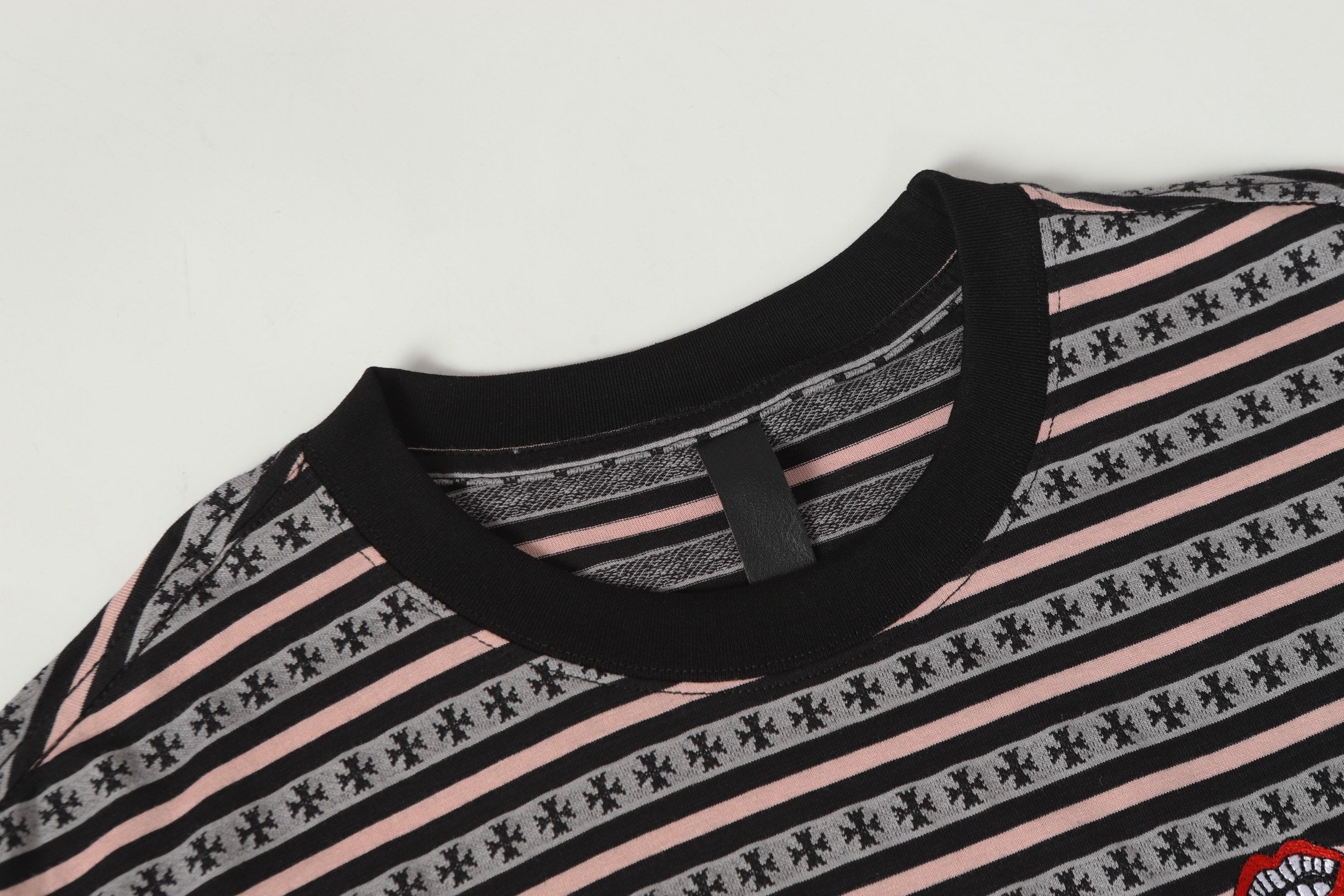 Pink Stripe Cross Pattern T-Shirt™
