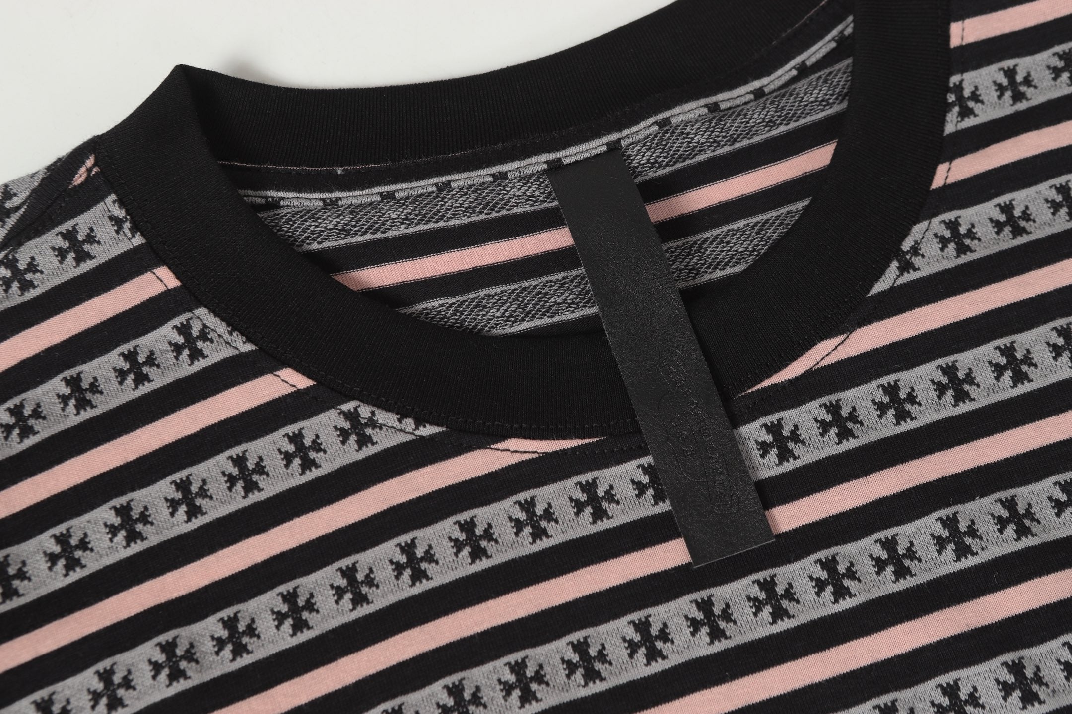 Pink Stripe Cross Pattern T-Shirt™