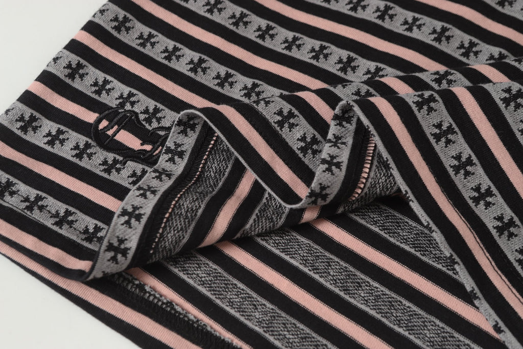 Pink Stripe Cross Pattern T-Shirt™