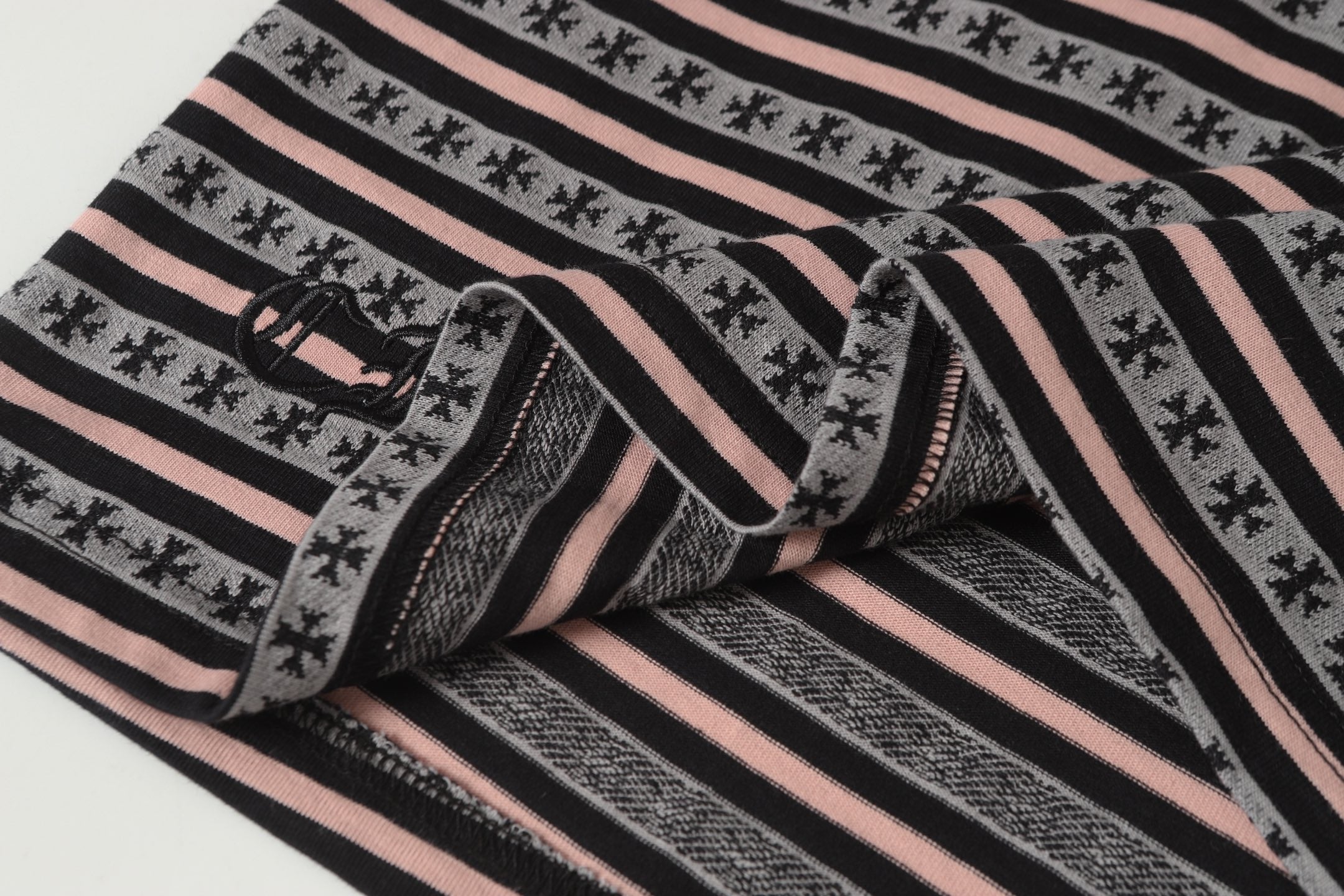 Pink Stripe Cross Pattern T-Shirt™