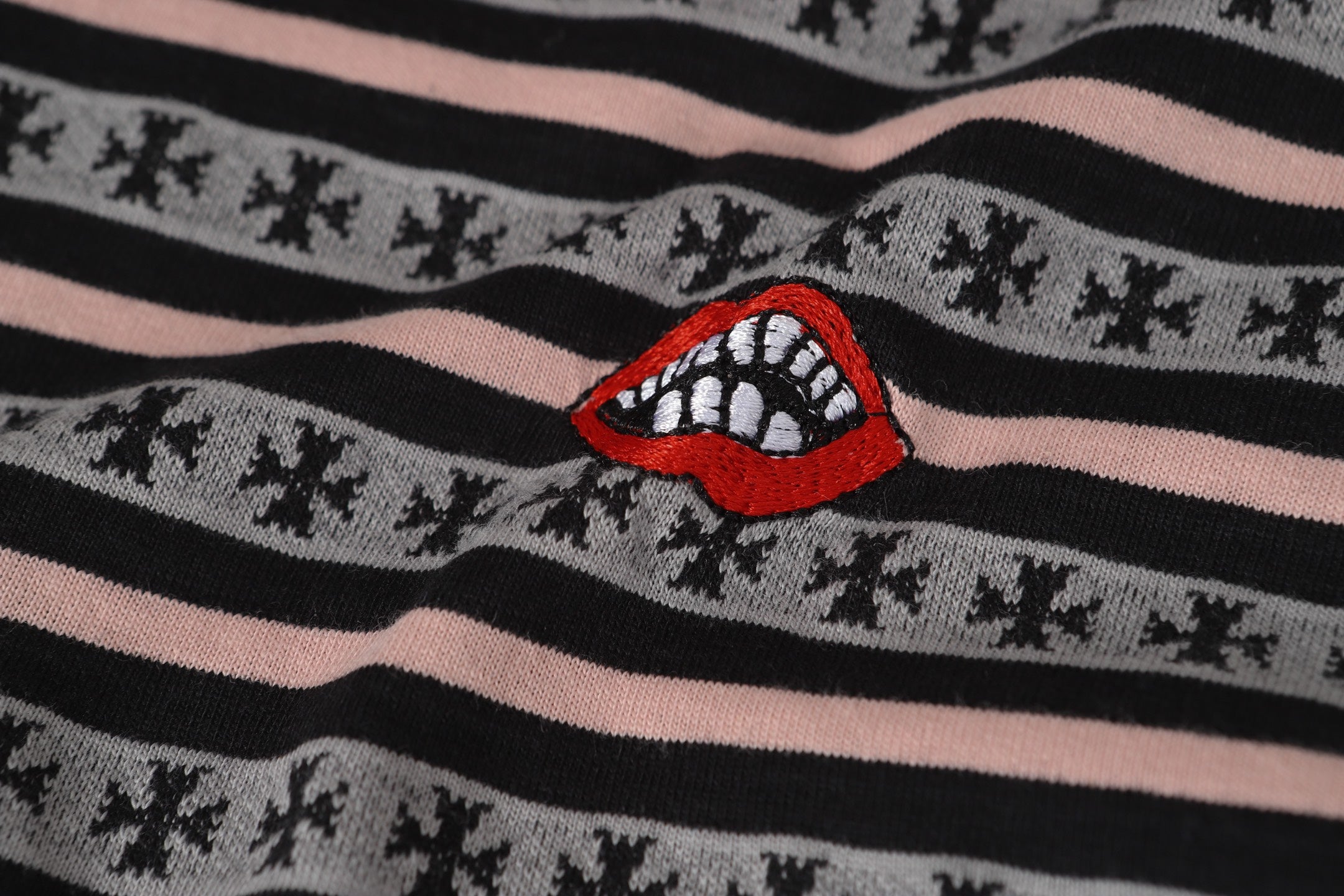 Pink Stripe Cross Pattern T-Shirt™