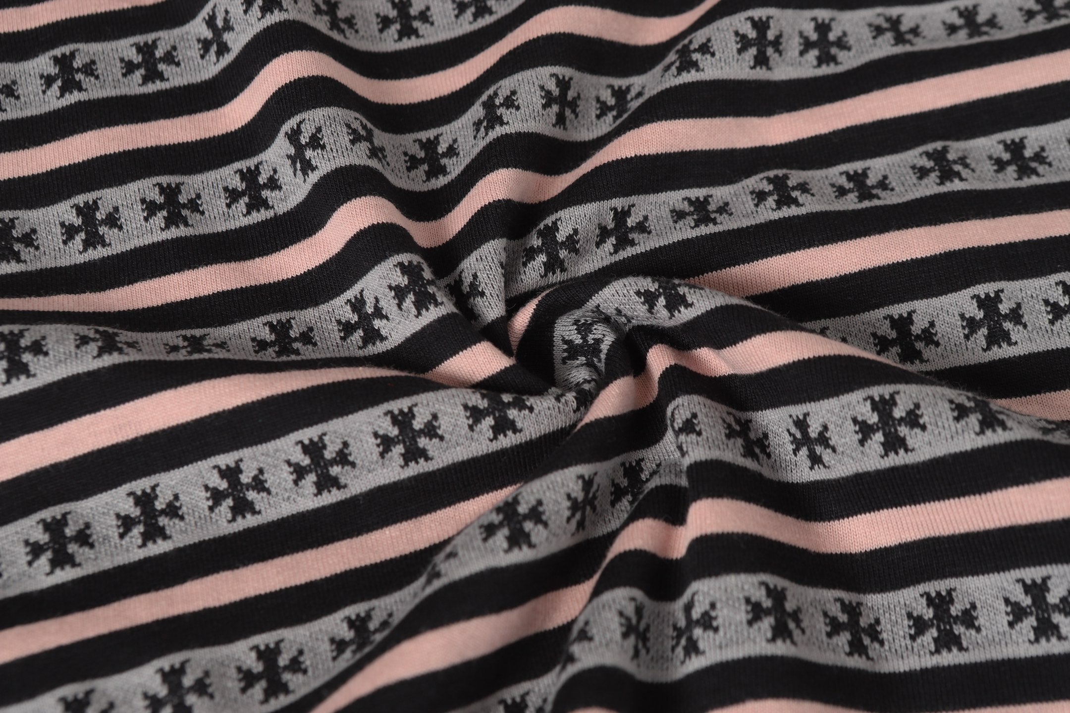 Pink Stripe Cross Pattern T-Shirt™