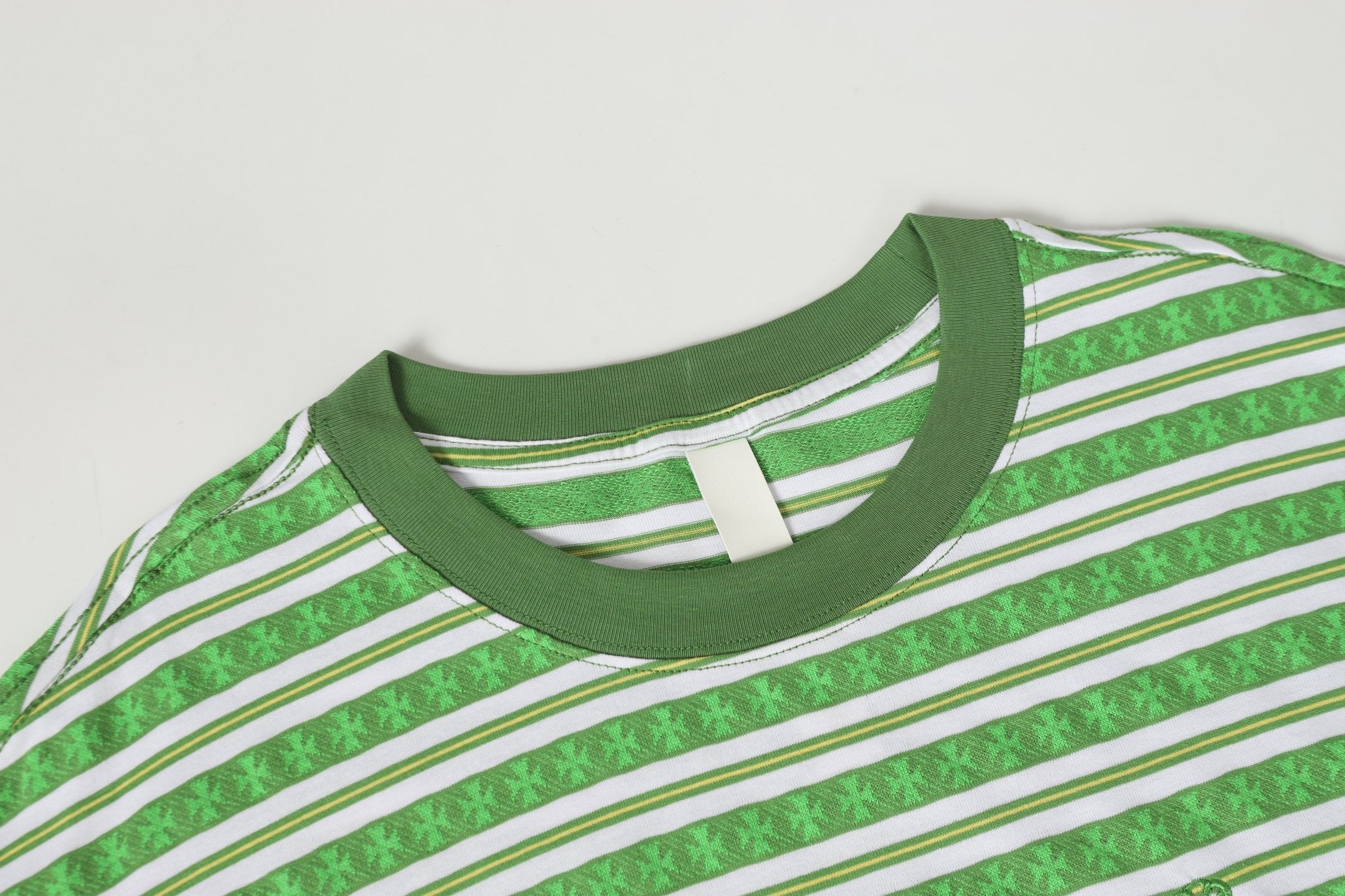 Green Stripe Cross Pattern T-Shirt™