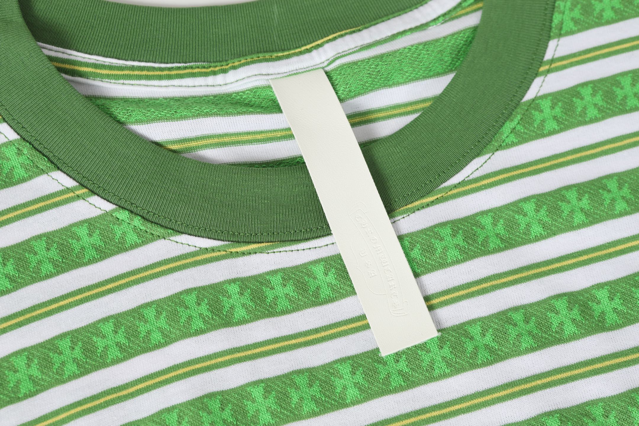 Green Stripe Cross Pattern T-Shirt™