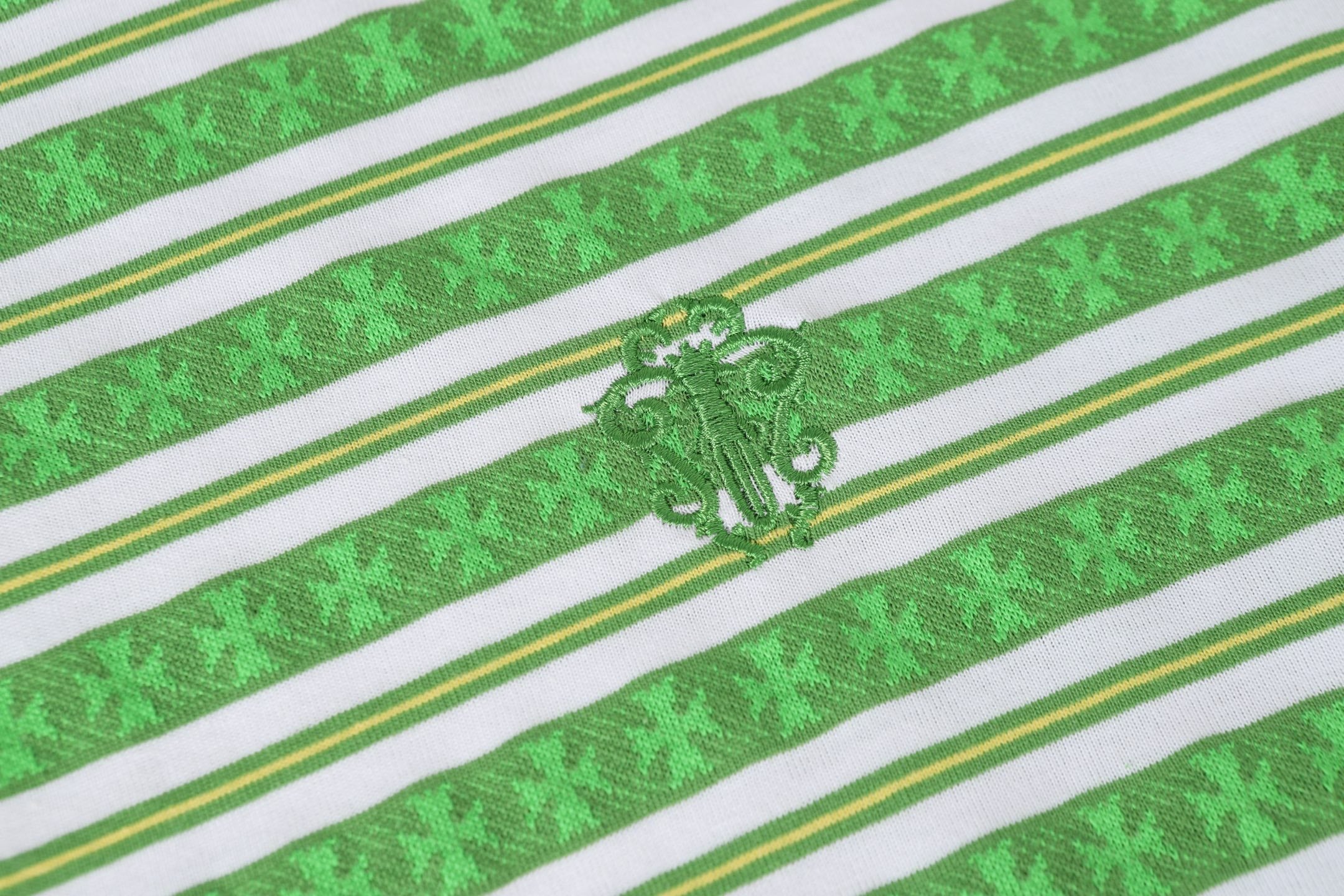 Green Stripe Cross Pattern T-Shirt™