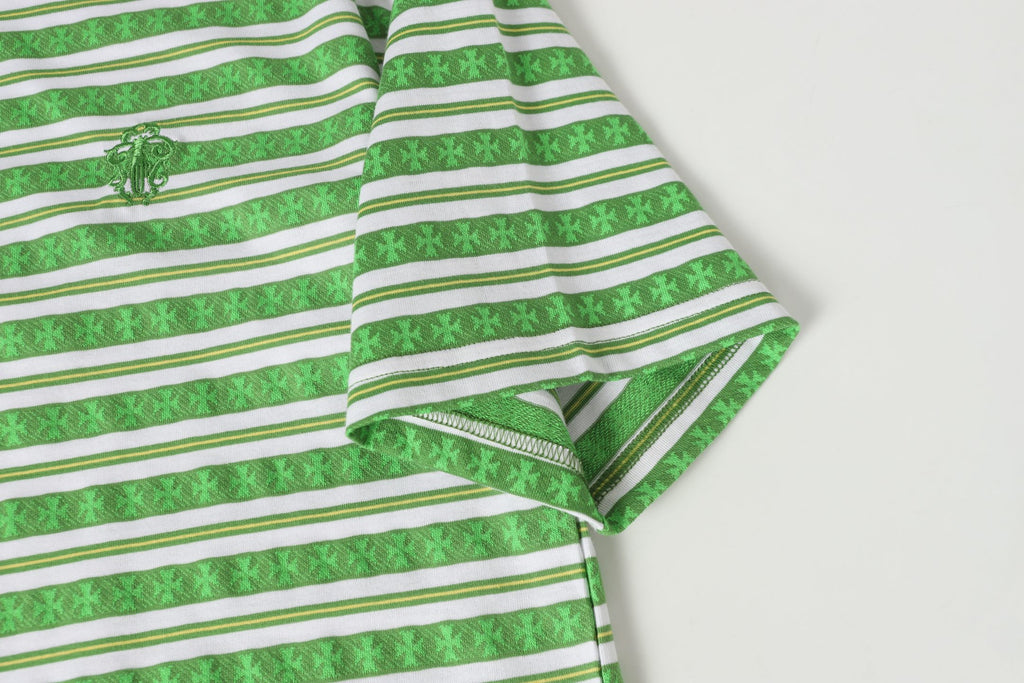 Green Stripe Cross Pattern T-Shirt™
