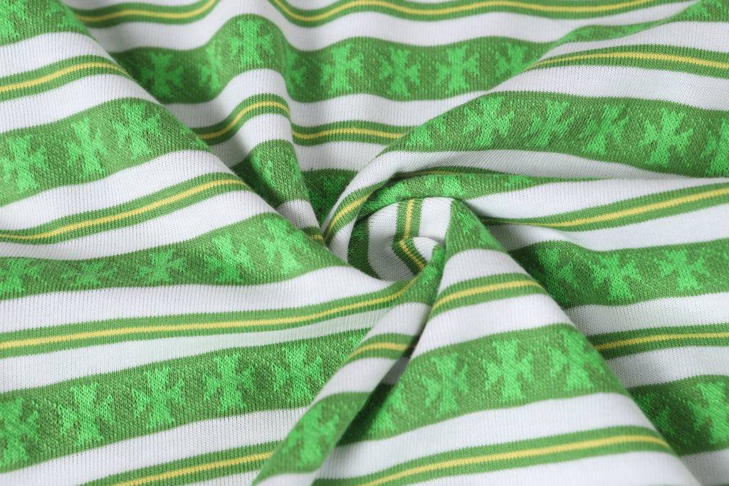Green Stripe Cross Pattern T-Shirt™