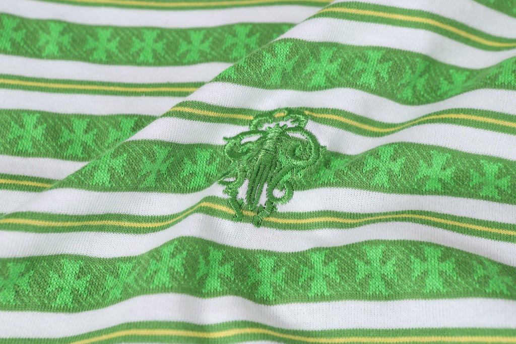 Green Stripe Cross Pattern T-Shirt™