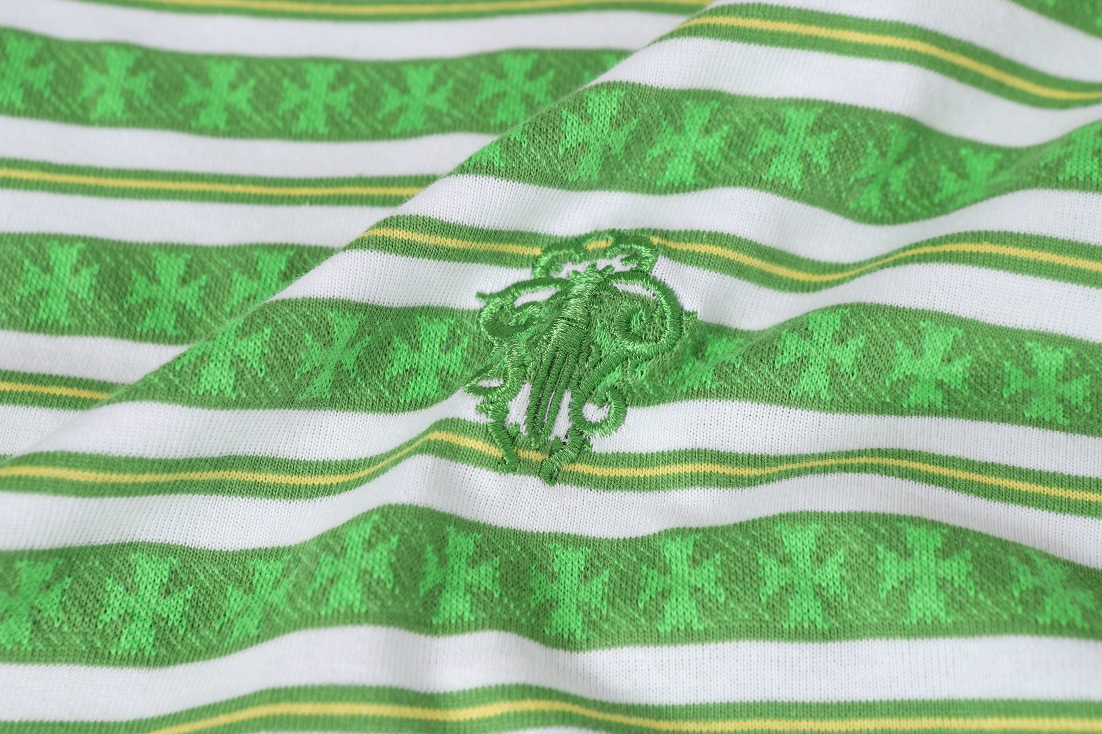 Green Stripe Cross Pattern T-Shirt™