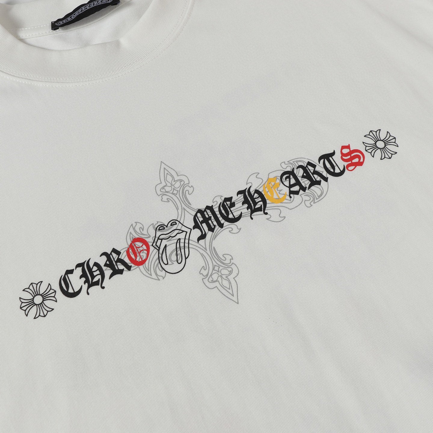 Ornate Multicolor Cross Cluster White T-Shirt™
