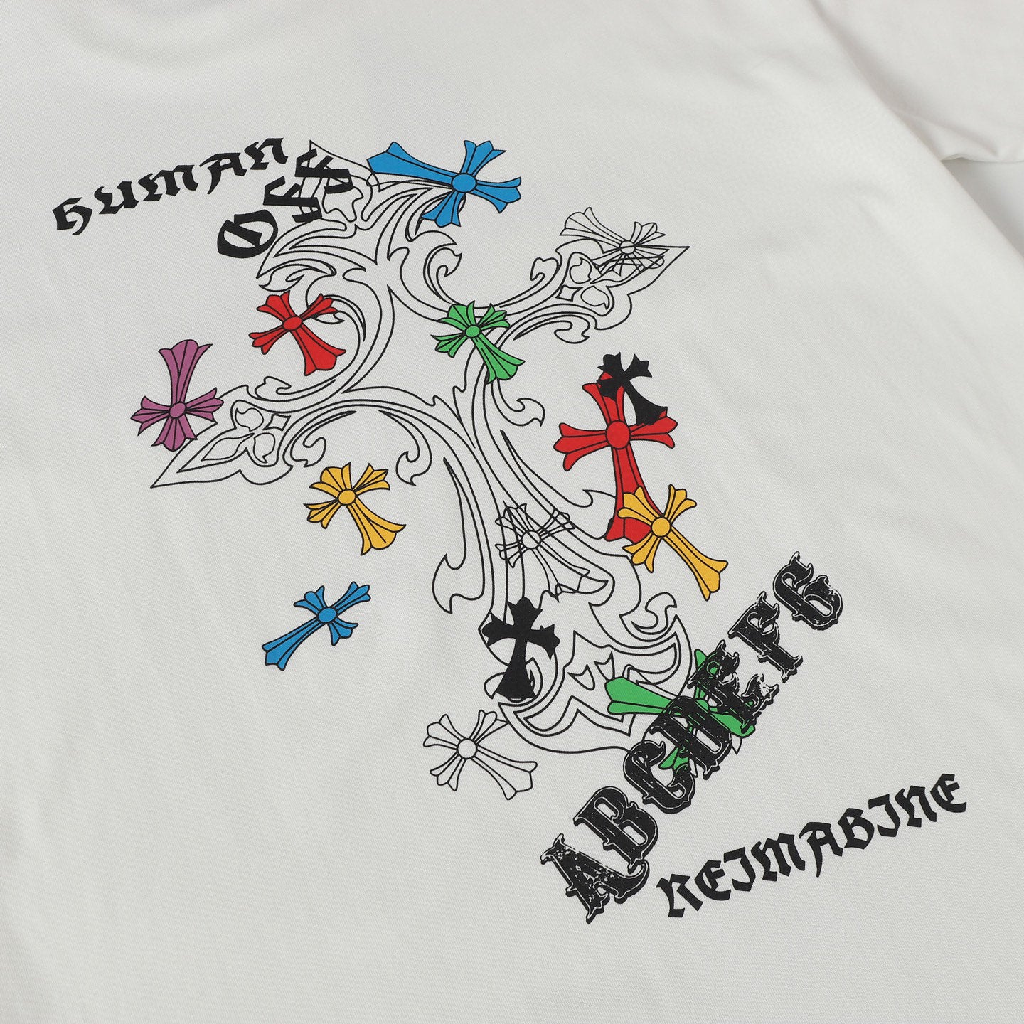 Ornate Multicolor Cross Cluster White T-Shirt™