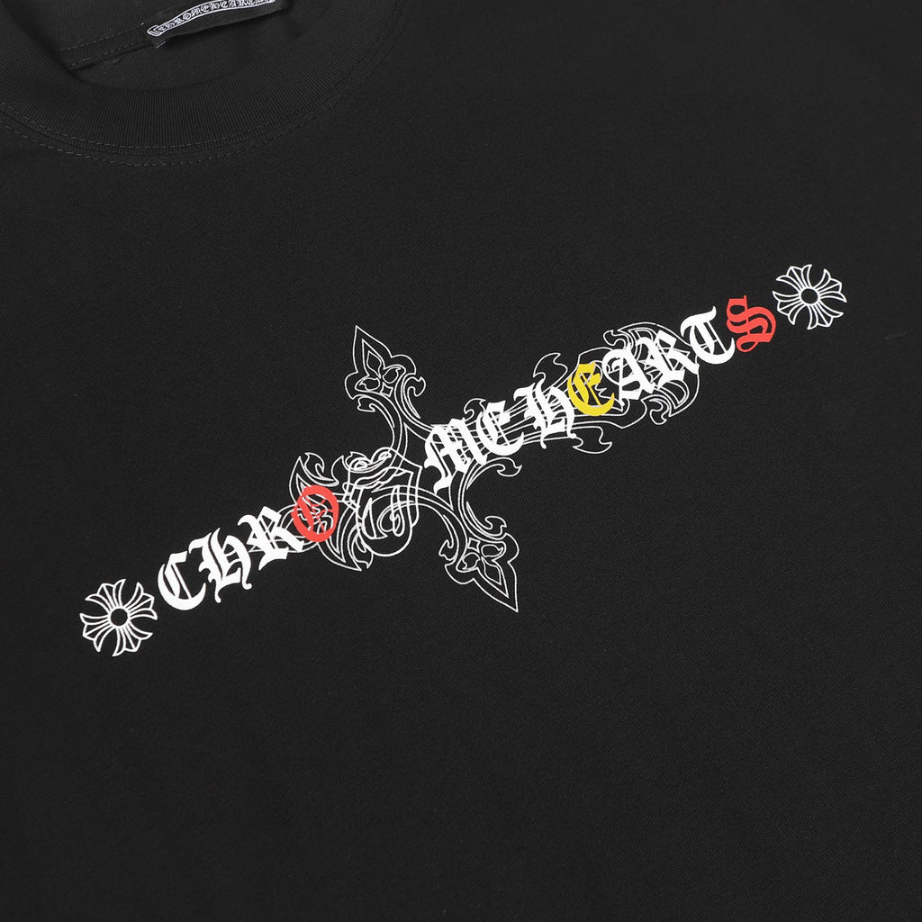Ornate Multicolor Cross Cluster Black T-Shirt™