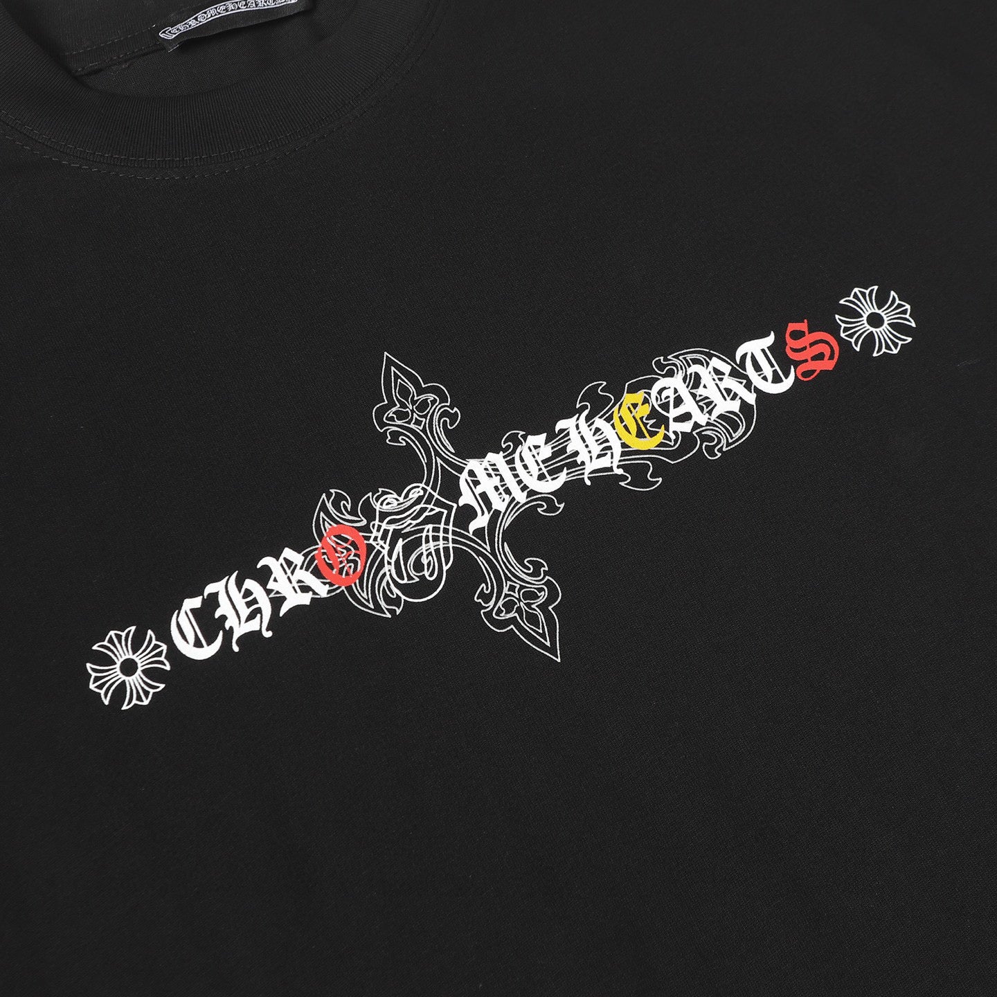 Ornate Multicolor Cross Cluster Black T-Shirt™