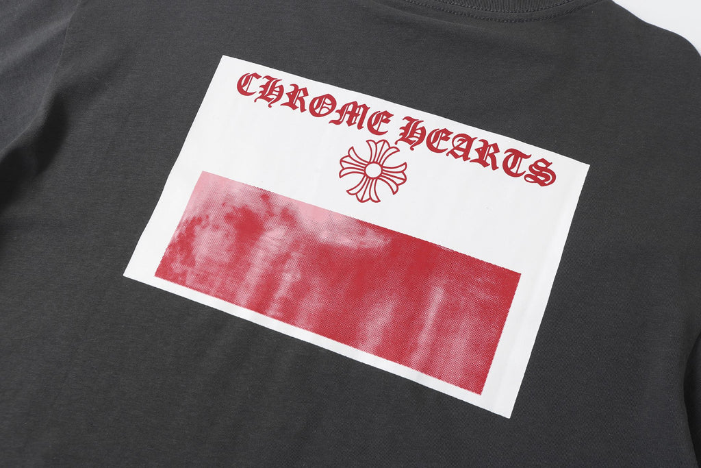 Red Banner Flower Cross Black T-Shirt™