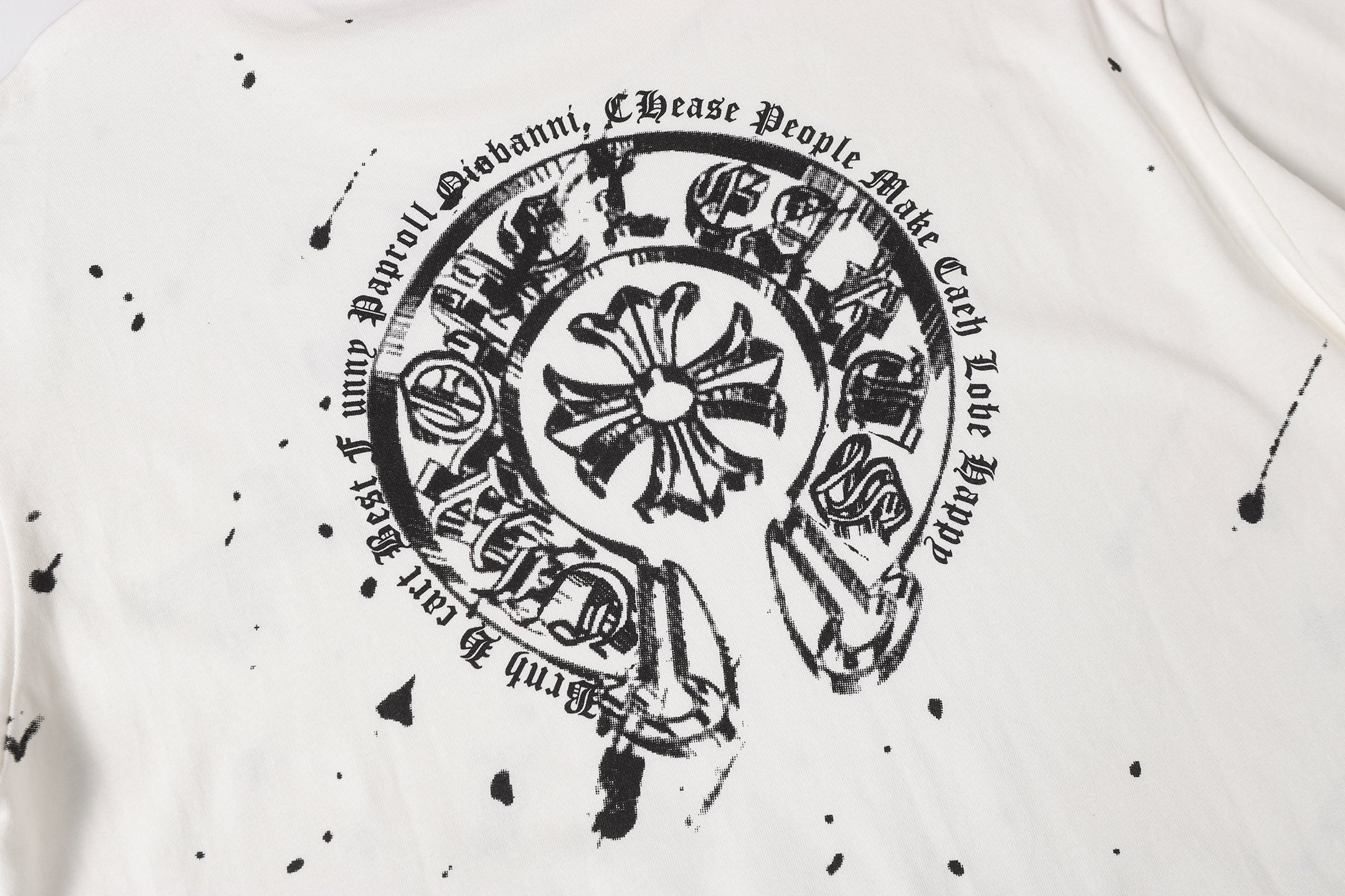 Ink Splatter Horseshoe White T-Shirt™