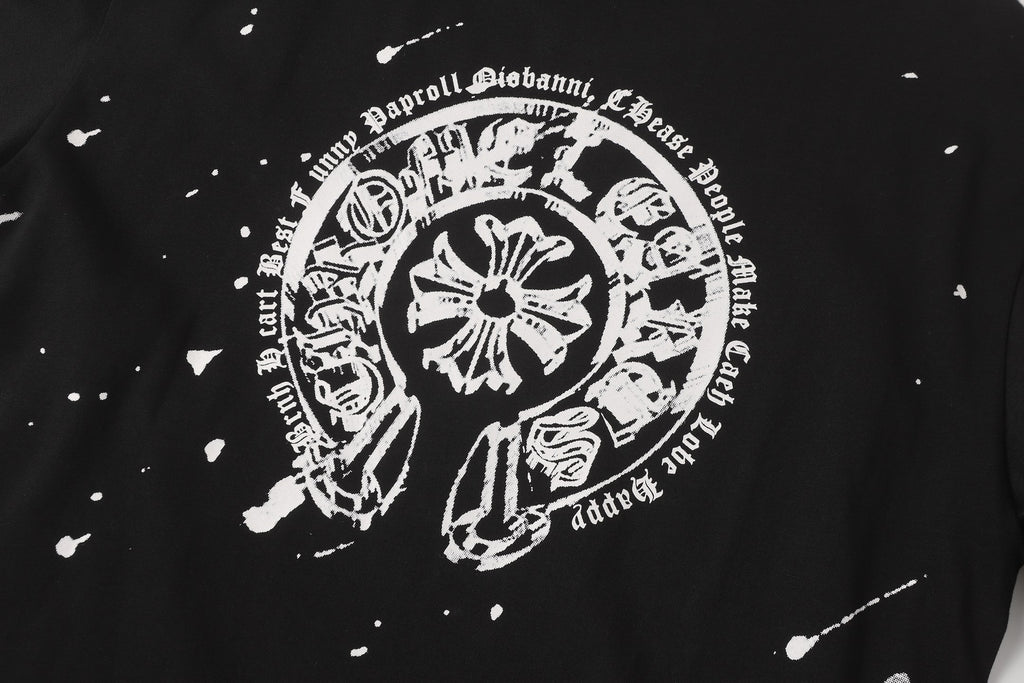 Ink Splatter Horseshoe Black T-Shirt™