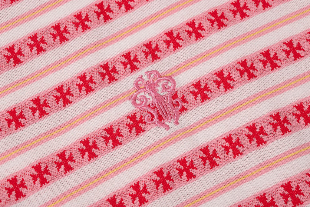 Red Stripe Cross Pattern T-Shirt™