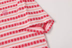 Red Stripe Cross Pattern T-Shirt™
