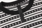 White Stripe Cross Pattern T-Shirt™