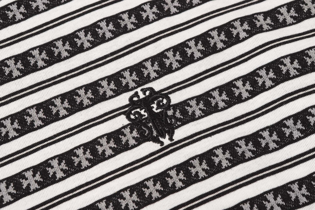 White Stripe Cross Pattern T-Shirt™