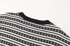 White Stripe Cross Pattern T-Shirt™