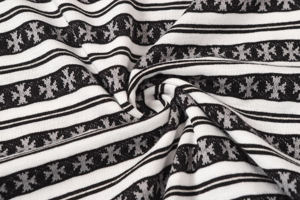White Stripe Cross Pattern T-Shirt™