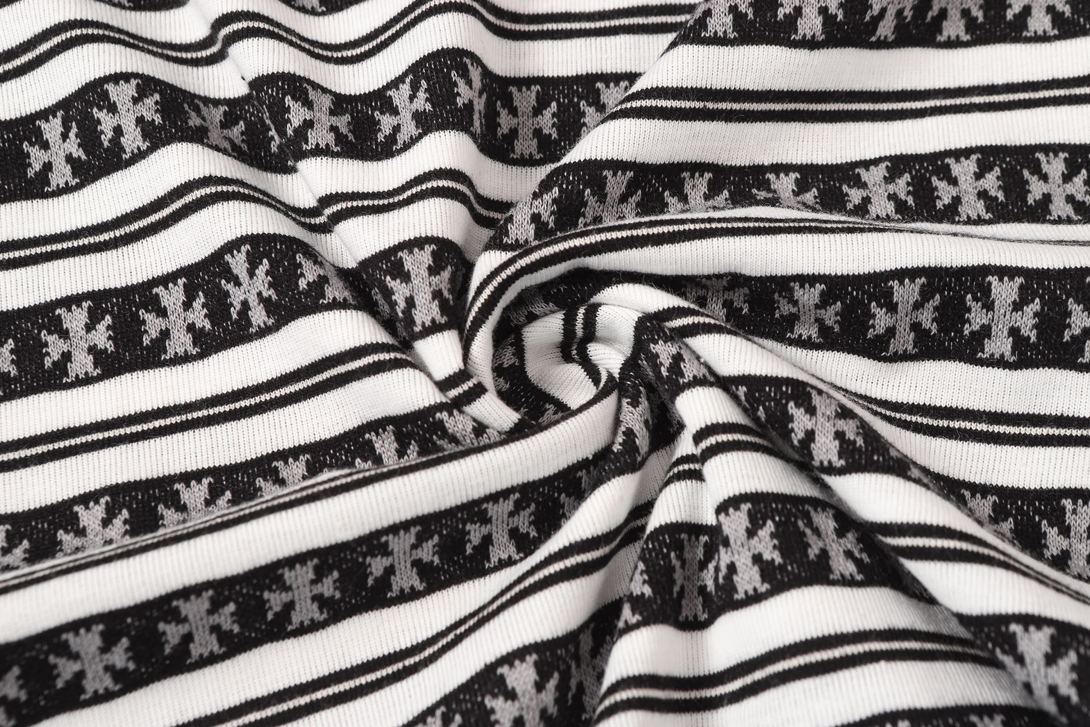 White Stripe Cross Pattern T-Shirt™
