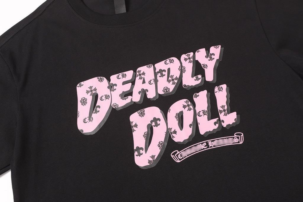 Pink Deadly Doll Black T-Shirt™