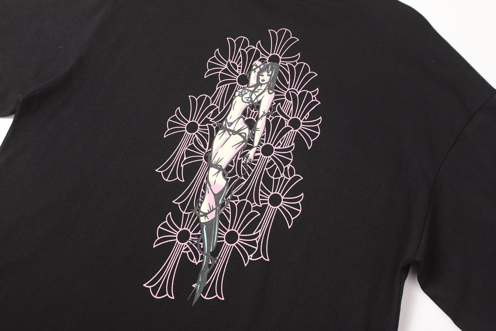 Pink Deadly Doll Black T-Shirt™