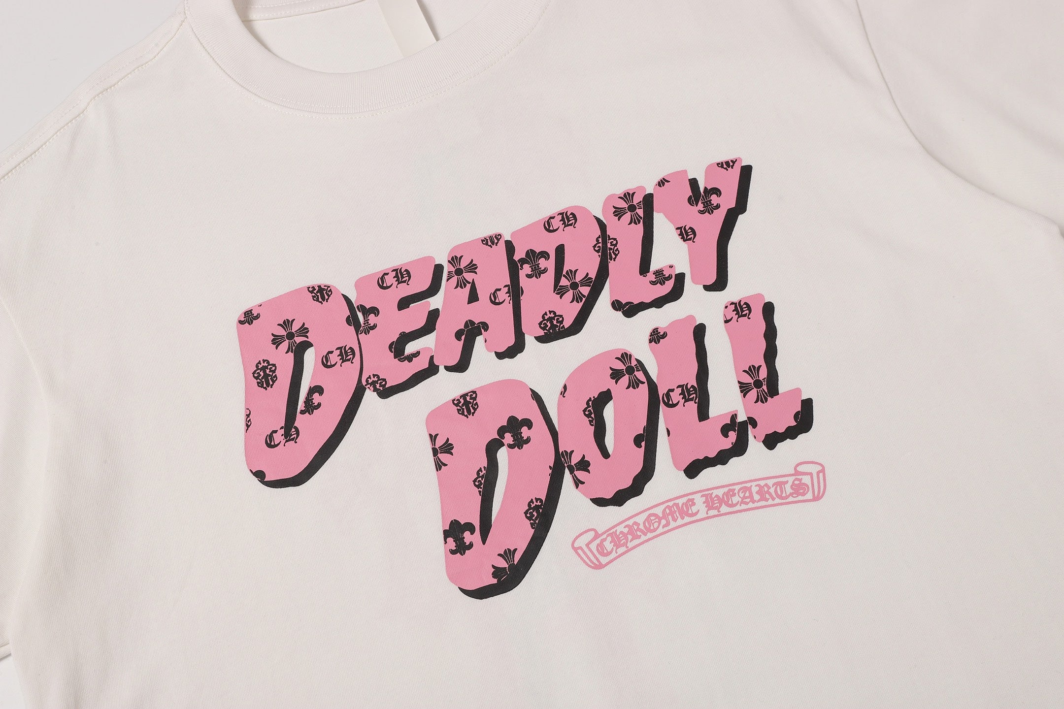Pink Deadly Doll White T-Shirt™