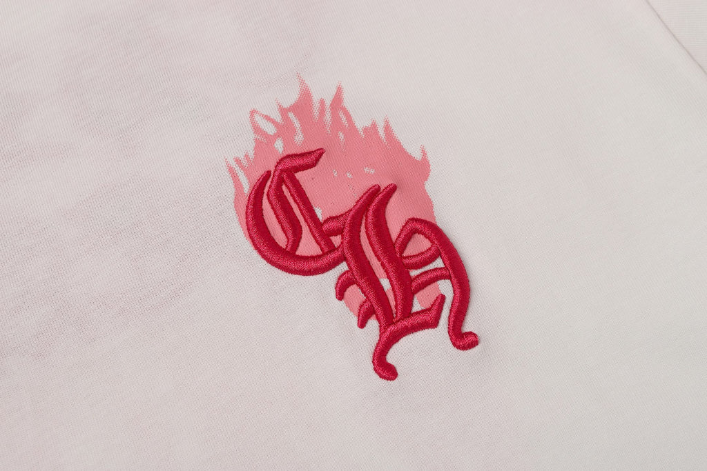 Pink Drip Script Logo White T-Shirt™