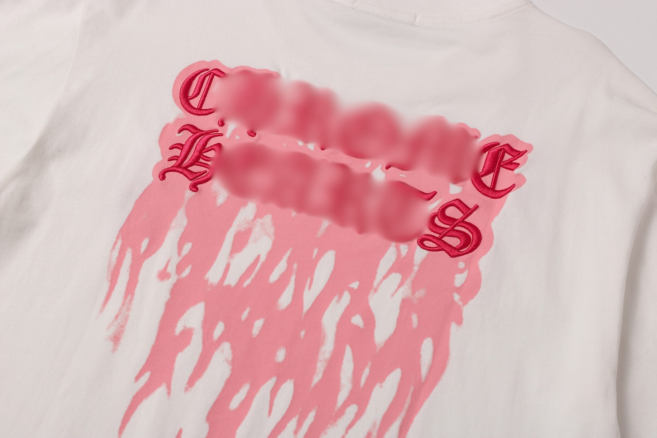 Pink Drip Script Logo White T-Shirt™
