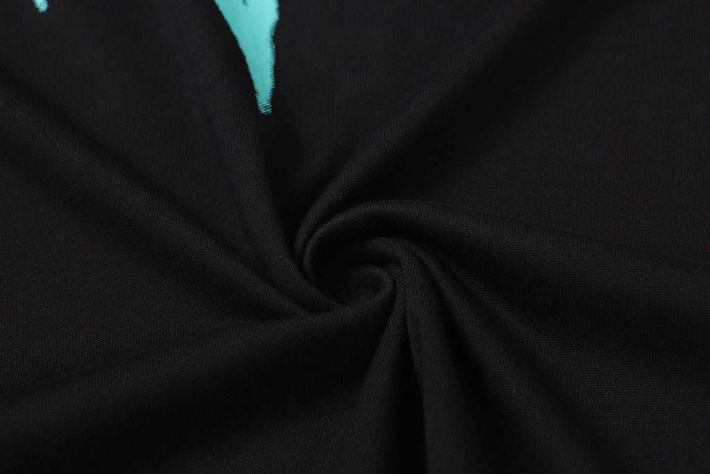Cyan Drip Script Logo Black T-Shirt™