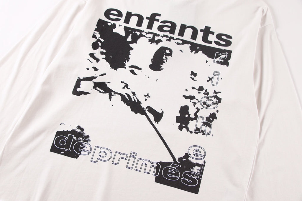 ER* Black Typography White Long Sleeve Shirt™